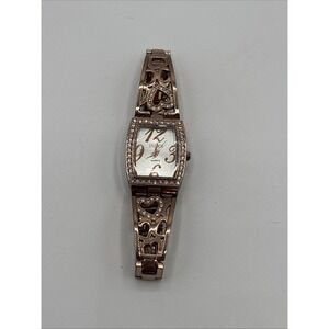 Studio Time Quartz Watch Rose-Gold Tone Rhinestone Embellishment Hearts Untested